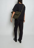 Medium Canvas 2-Way Messenger Bag — Khaki