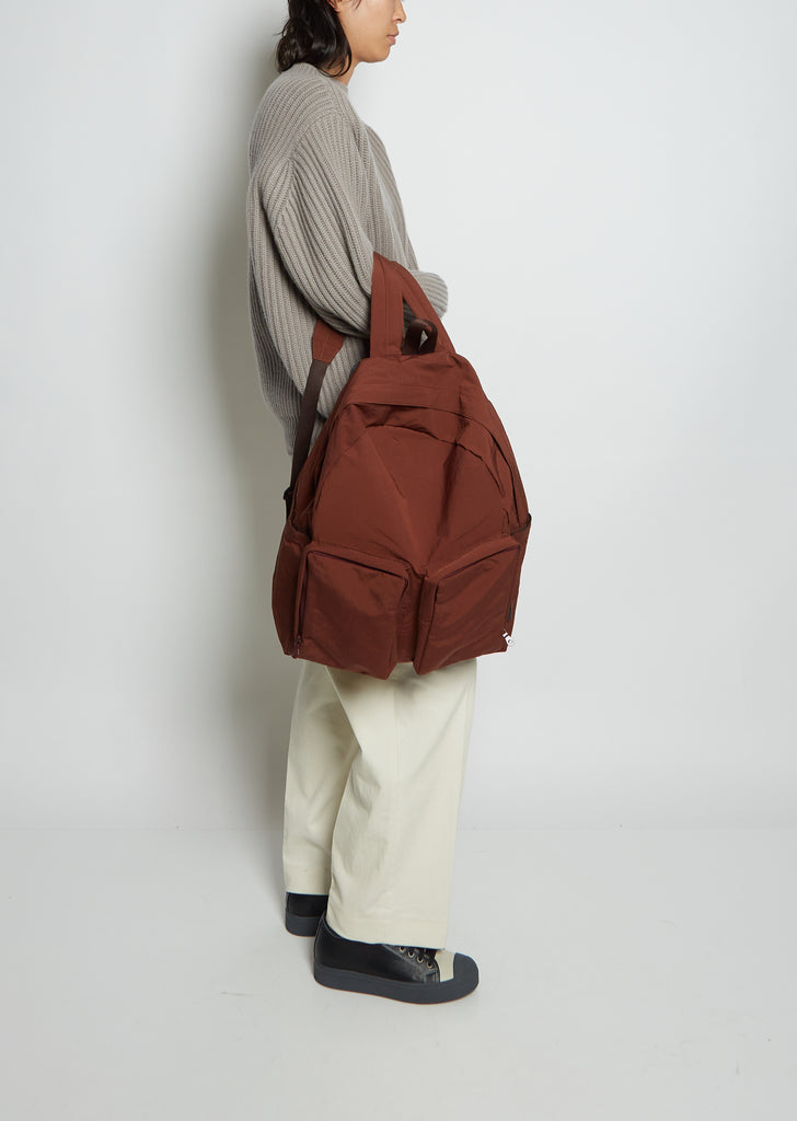 Taslan Nylon Backpack — Burgundy
