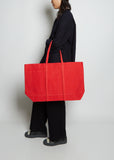 Washed Canvas 6 Pocket Tote L — Red
