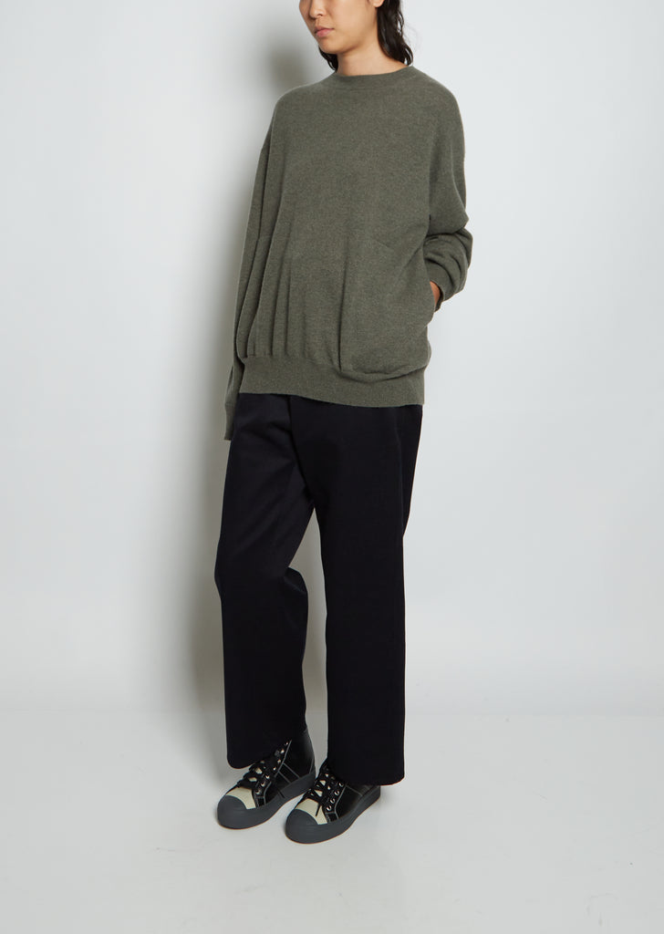 Moon Pocket Cashmere Sweater — Khaki