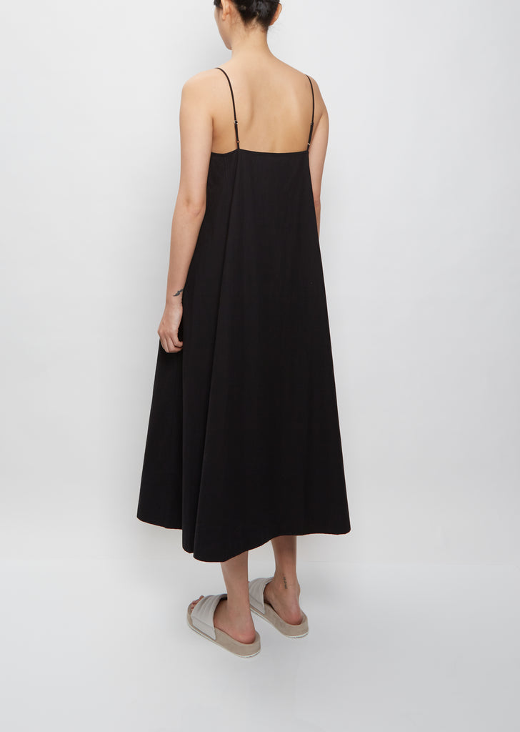 Relaxed Strappy Dress — Black