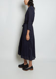 Belted Long Sleeve Voile Dress
