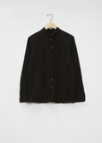 Mandarin Collar Cotton Blouse — Black