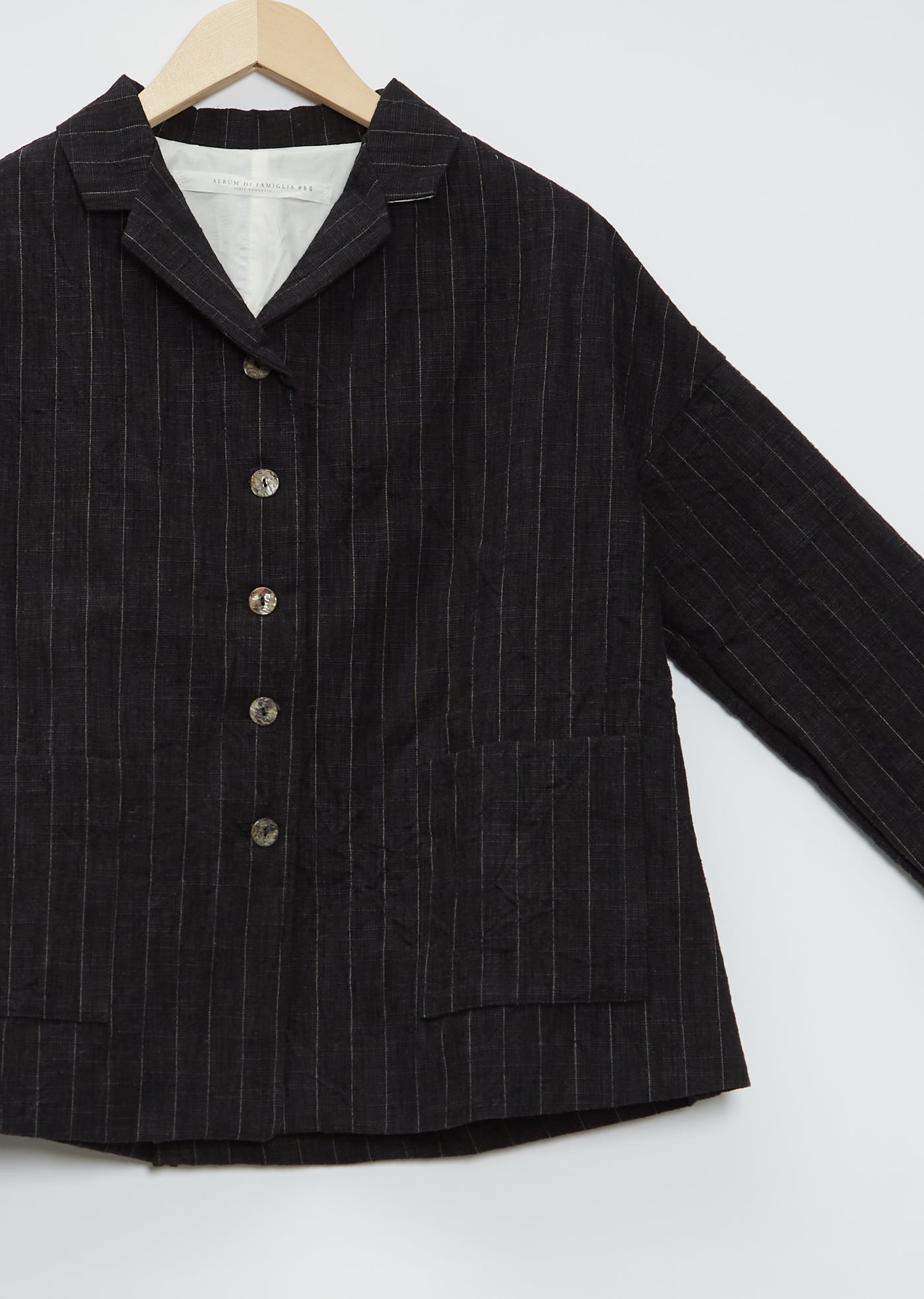 Pinstriped Loose Cotton Wool Blazer – La Garçonne