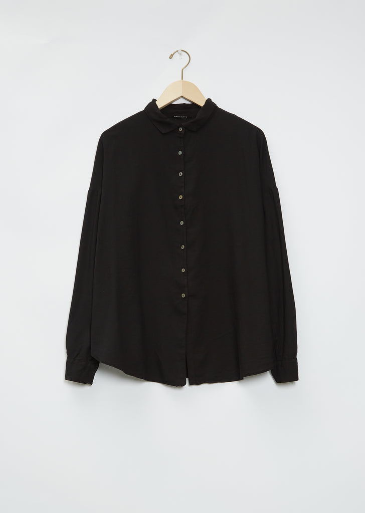 Short Collar Cotton Shirt TVC — Black