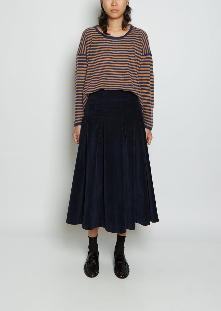 Velvet Skirt — Navy