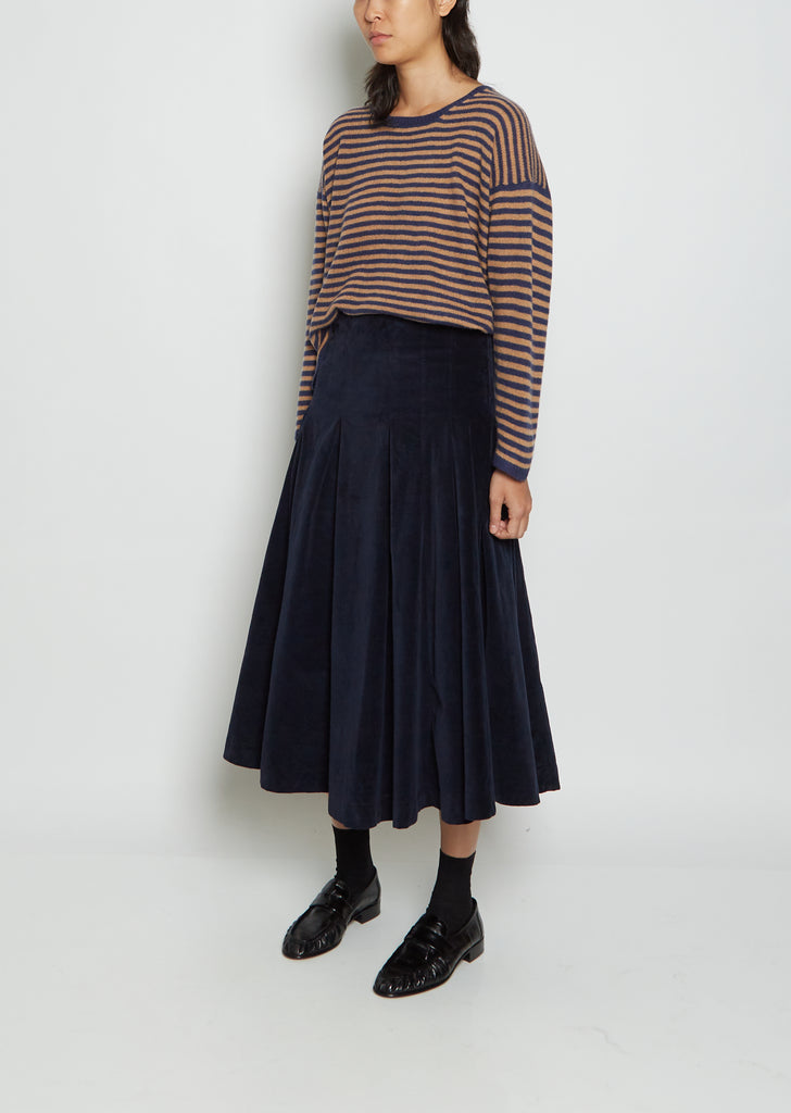 Velvet Skirt — Navy