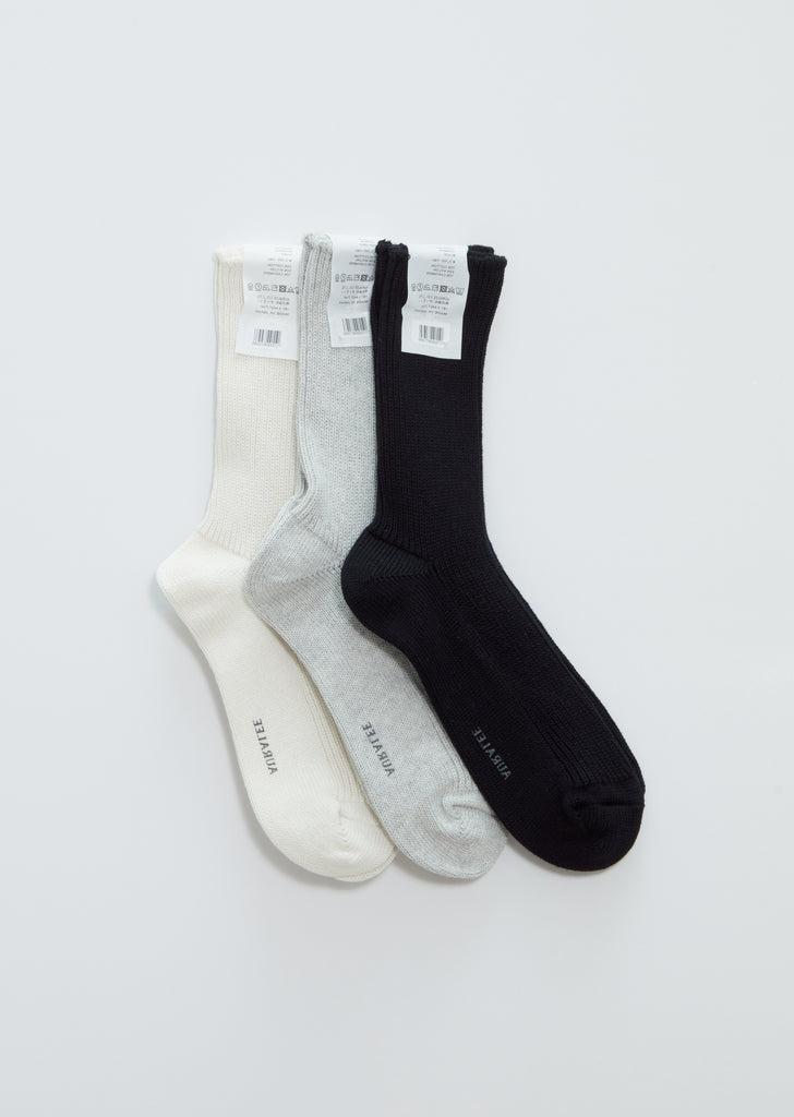 Cotton Cashmere Low Gauge Socks — Black