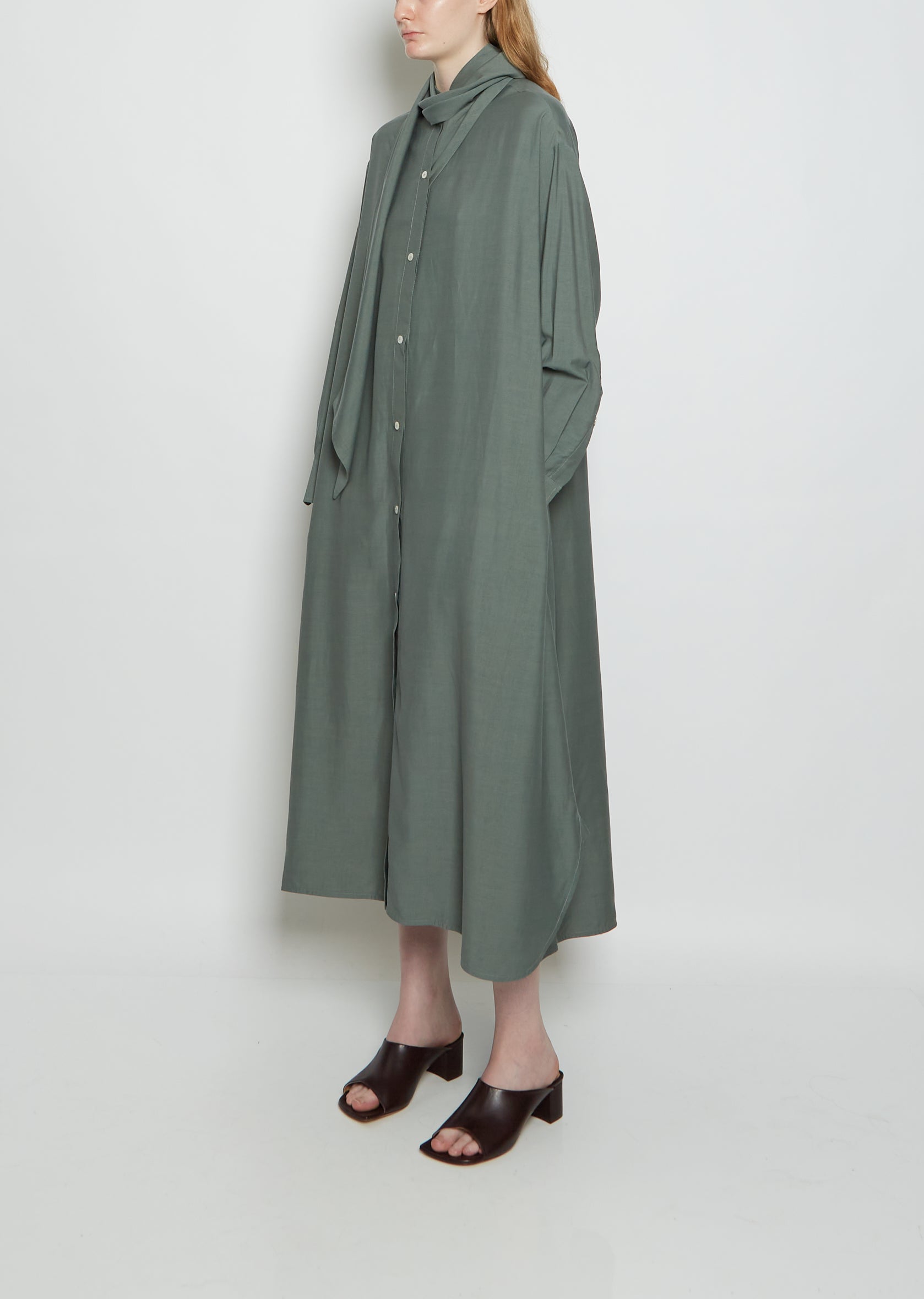 Hurn Scarf Viscose Linen Shirt Dress La Garonne Hurn Scarf Viscose Linen Shirt Dress La Garonne