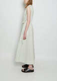 Arc Waisted Sleeveless Cotton Dress