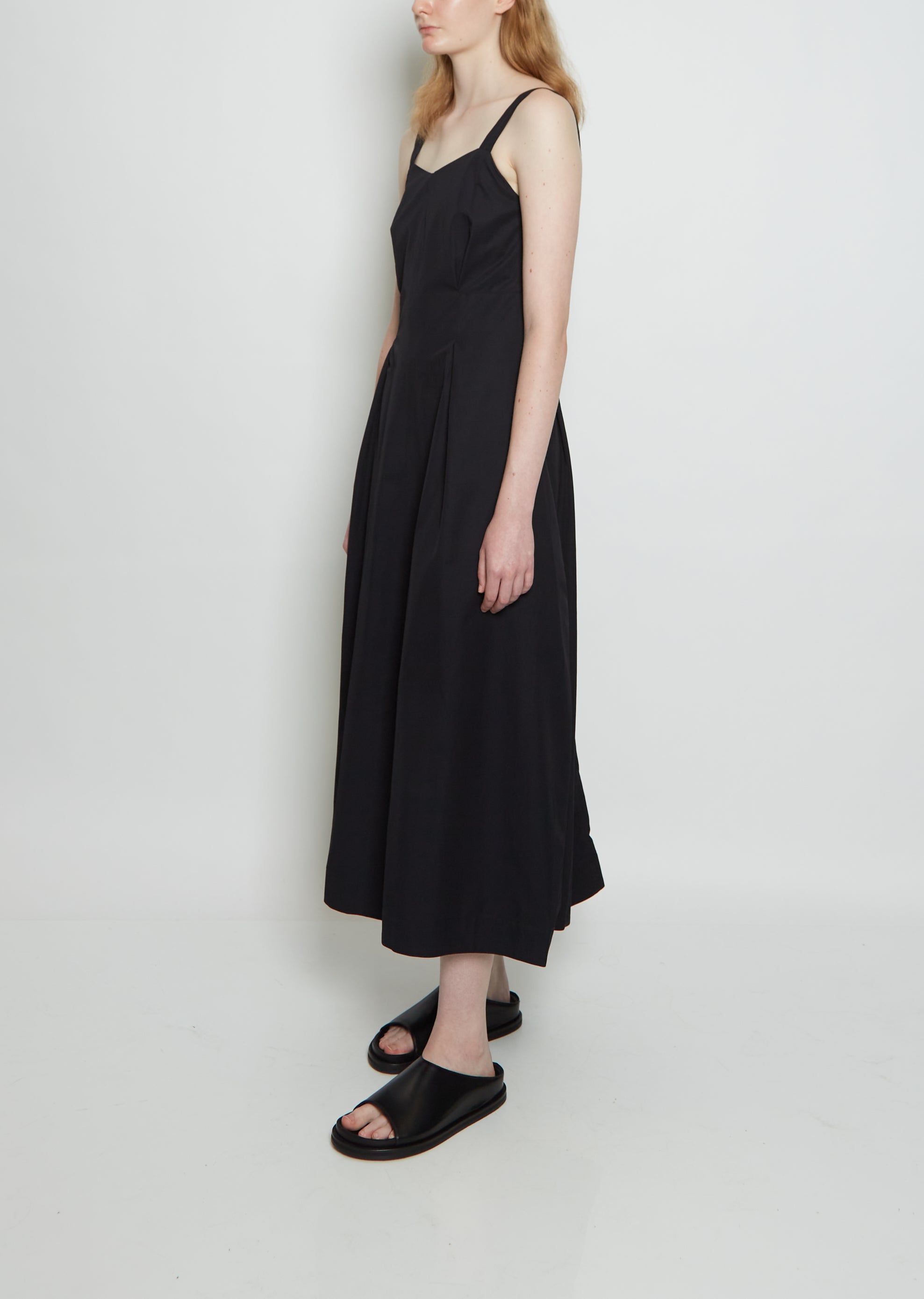 Meno Strappy Cotton Seamed Dress La Garonne Meno Strappy Cotton Seamed Dress La Garonne