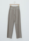 Mix Wool Double Tuck Front Tapered Trousers