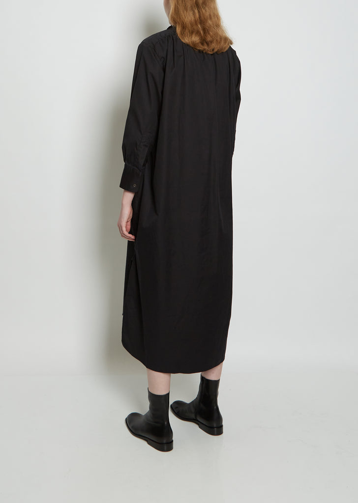 Shelter Organic Cotton Shirt Dress — Off-Black