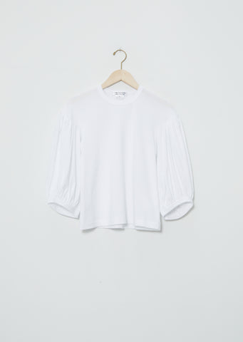 Pouf Sleeve T-Shirt — White