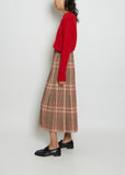 Pleated Silk Voile Skirt with Splits