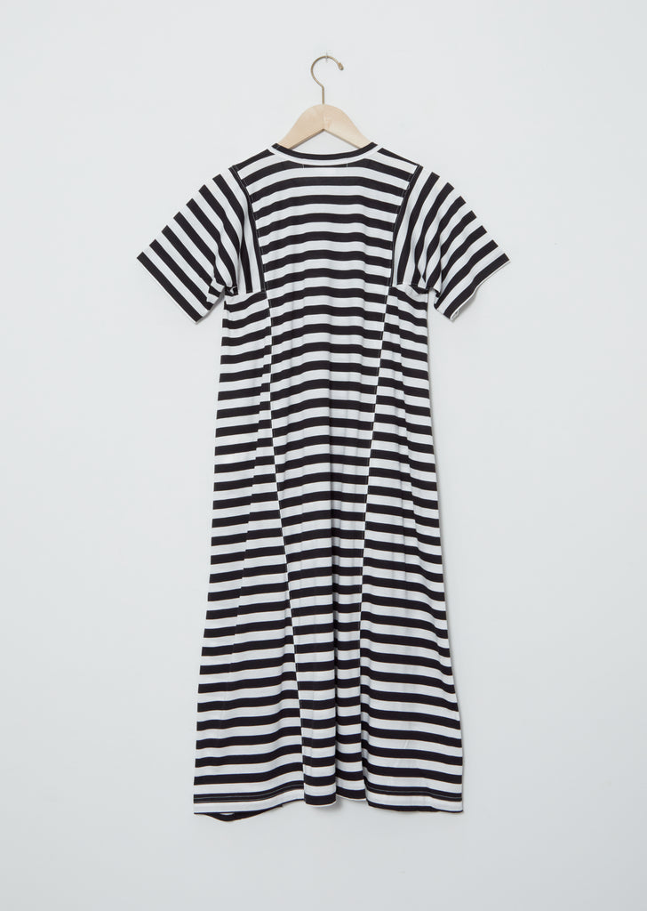 Stripe Long Short Sleeve T-Shirt Dress