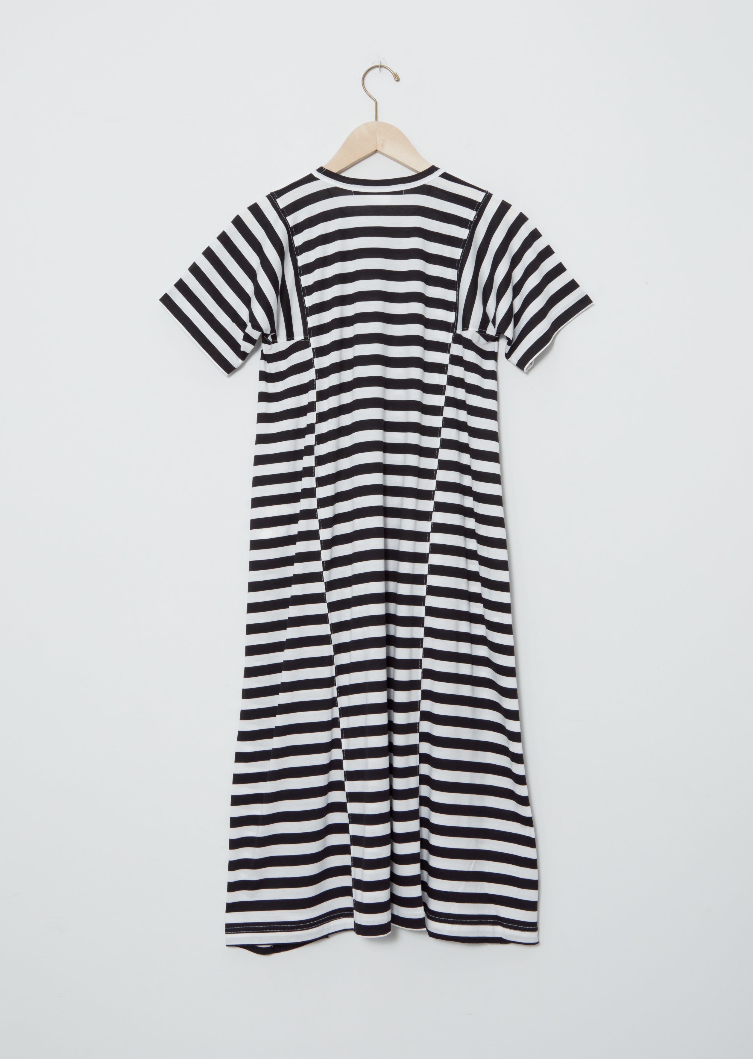 Stripe Long Short Sleeve T-Shirt Dress La Garonne Stripe Long Short Sleeve T-Shirt Dress La Garonne