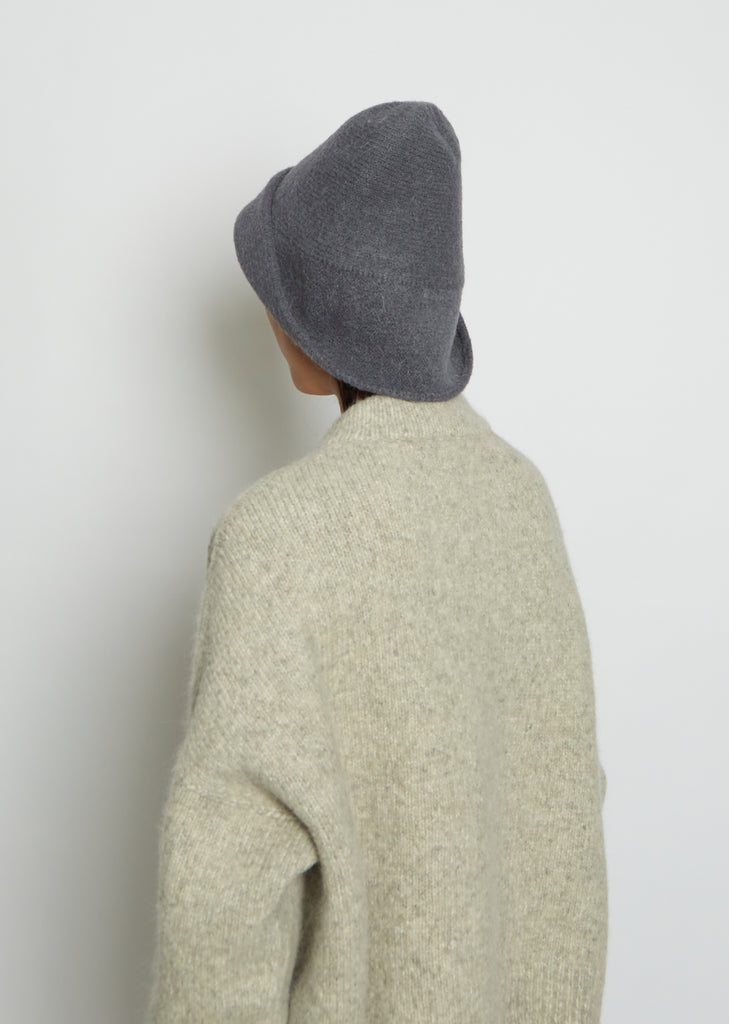 Knit Wool & Alpaca Cloche — Steel