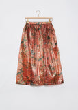 Floral Metallic Midi Skirt