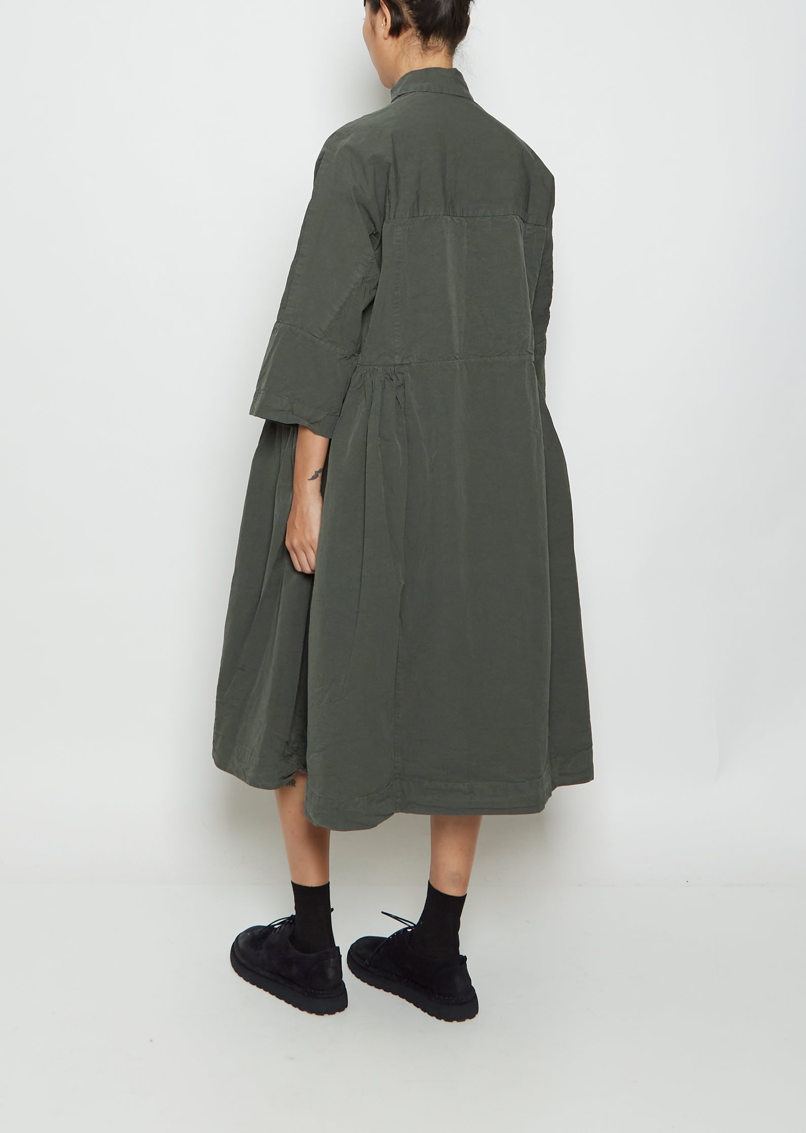 Paga Rouch Cotton Dress Khaki La Garonne Paga Rouch Cotton Dress Khaki La Garonne