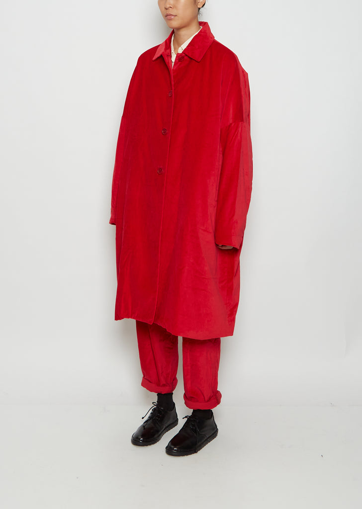 Big Blobby Velvet Coat — Red