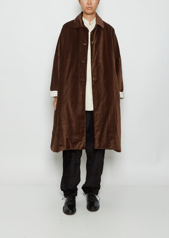 Big Blobby Velvet Coat — Brown