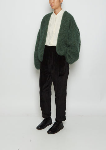 Mohair Cardigan — Green – La Garçonne