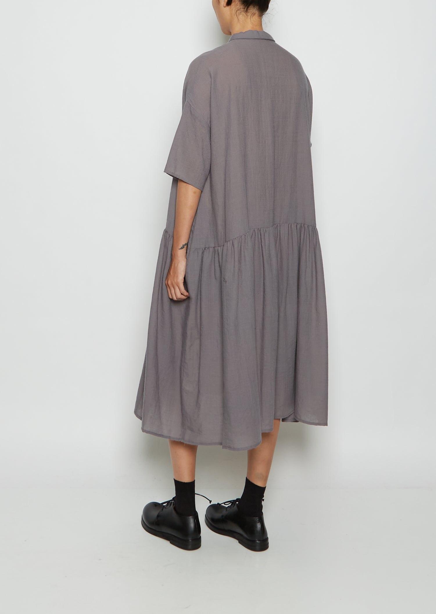 Drop Waist Wool Shirt Dress La Garonne Drop Waist Wool Shirt Dress La Garonne