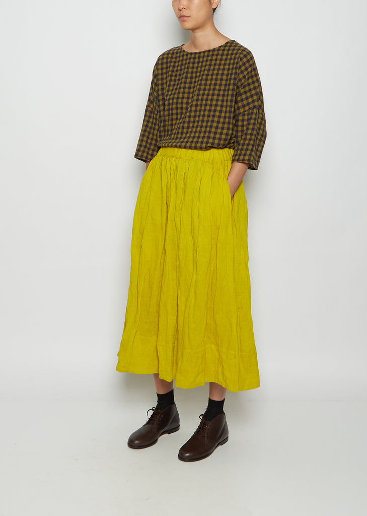 Classic Gathered Wool Skirt
