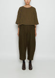 Linen & Wool Tapered Trousers — Military Green
