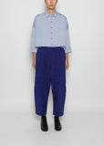 Cotton Corduroy Wide Tapered Trousers — Electric Blue