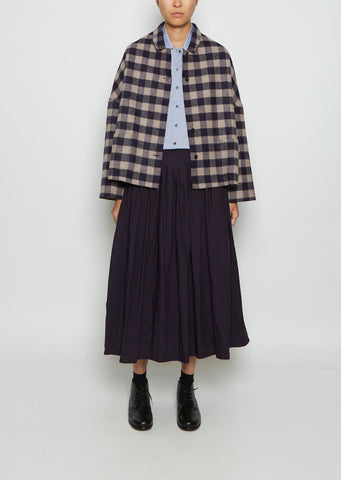 Classic Short Wool & Cashmere Jacket — Ecru Indigo