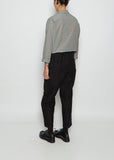 Tapered Linen & Wool Trousers — Black