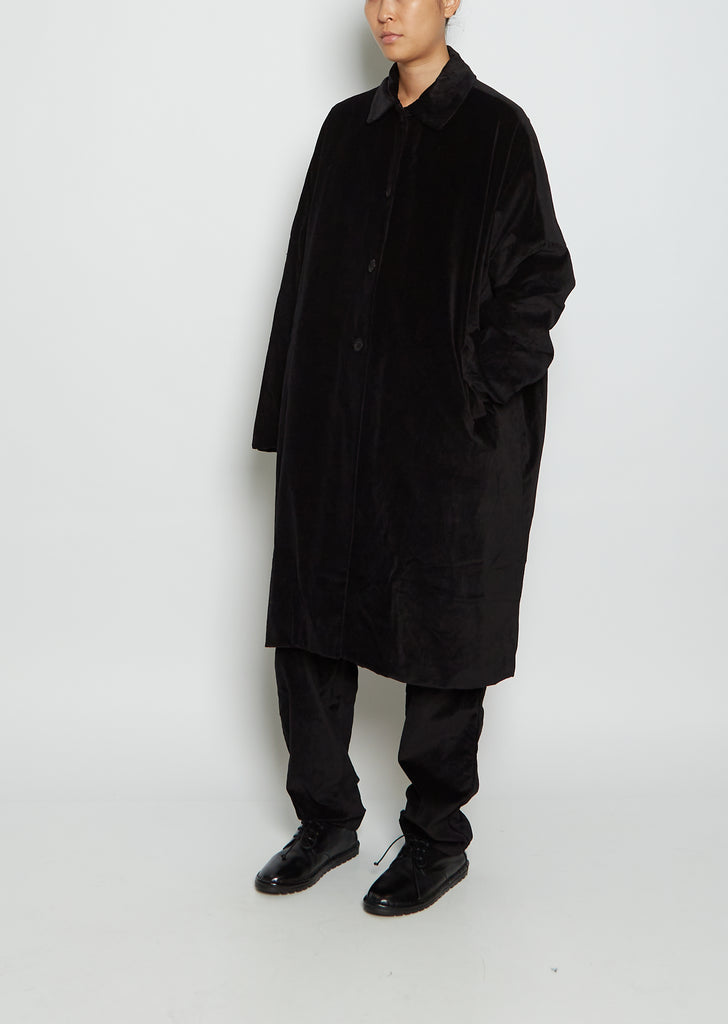 Big Blobby Velvet Coat — Black