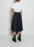Technical Cotton Zippered Pleated Skirt