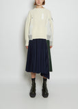 Wool Knit x Nylon Twill Pullover