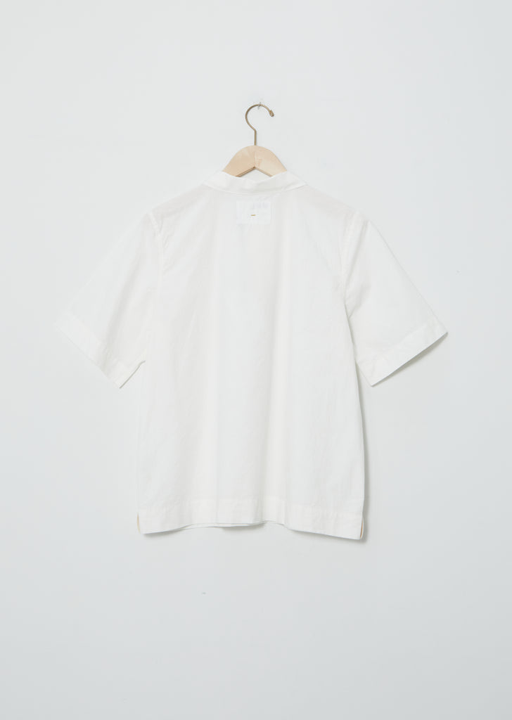 Cotton-Linen Polo Shirt — Off White