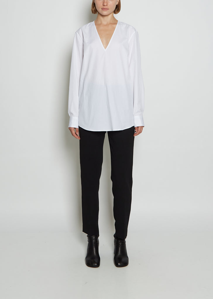 Campo Cotton Poplin Shirt — White