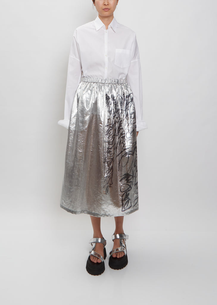 Metallic Midi Skirt