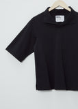 Matte Jersey Loose Collar Polo — Black