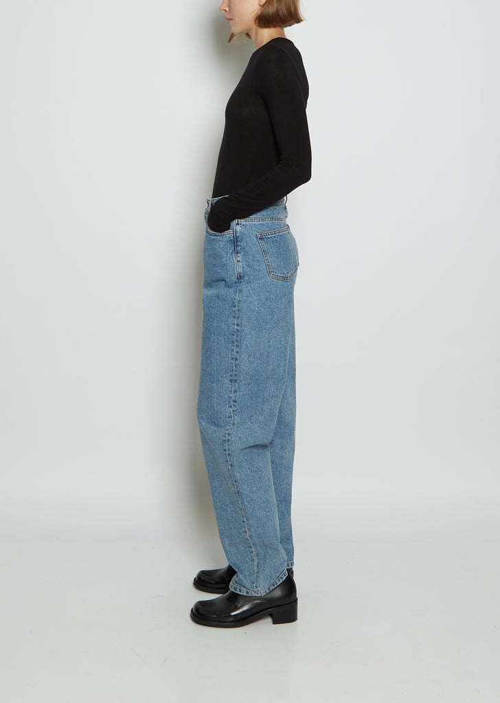 Recycled Cotton Denim — Mid Blue