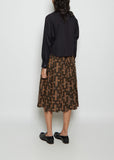Nagashi Juji Pattern Pleated Cotton Skirt