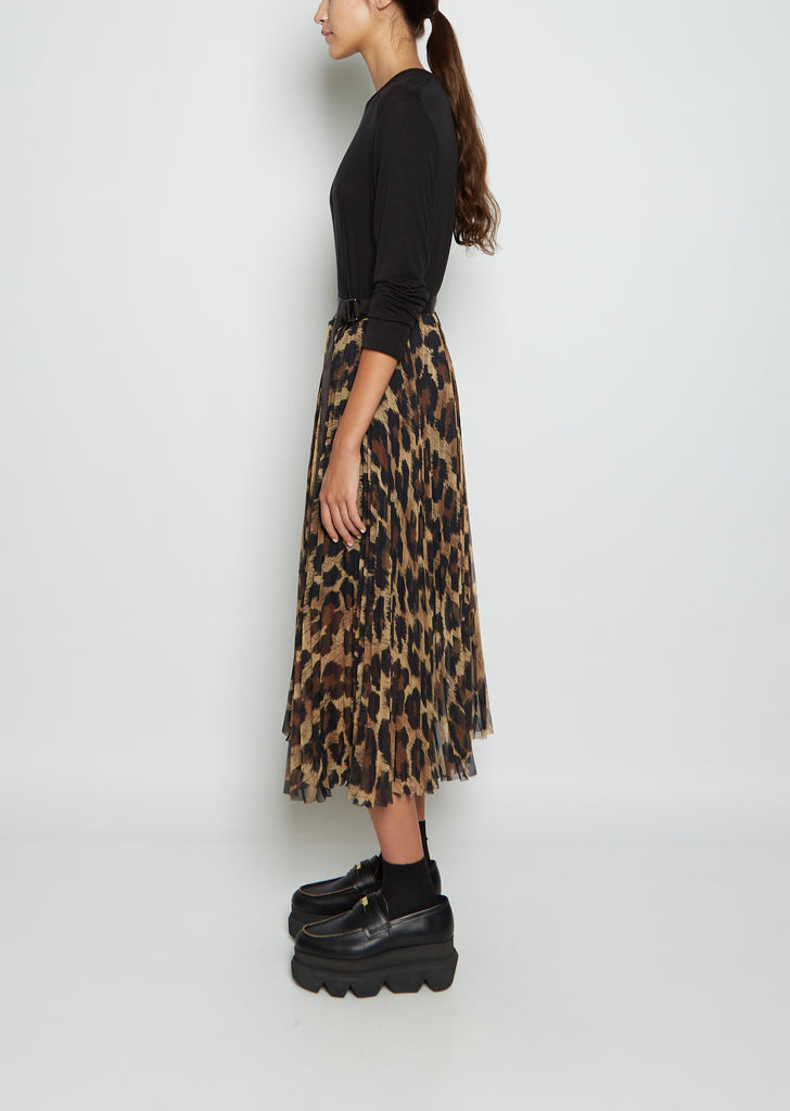 Leopard Print Chiffon Skirt