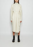 Belted Tilted Cotton Twill Dress