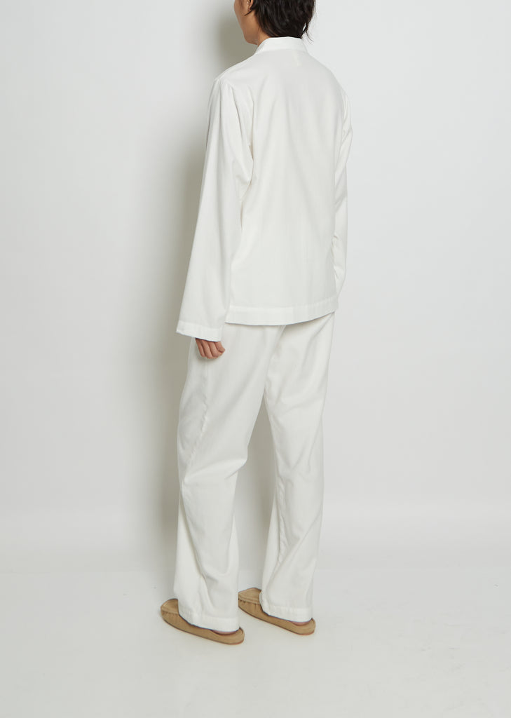 Unisex Flannel Pyjamas Shirt — Cream White