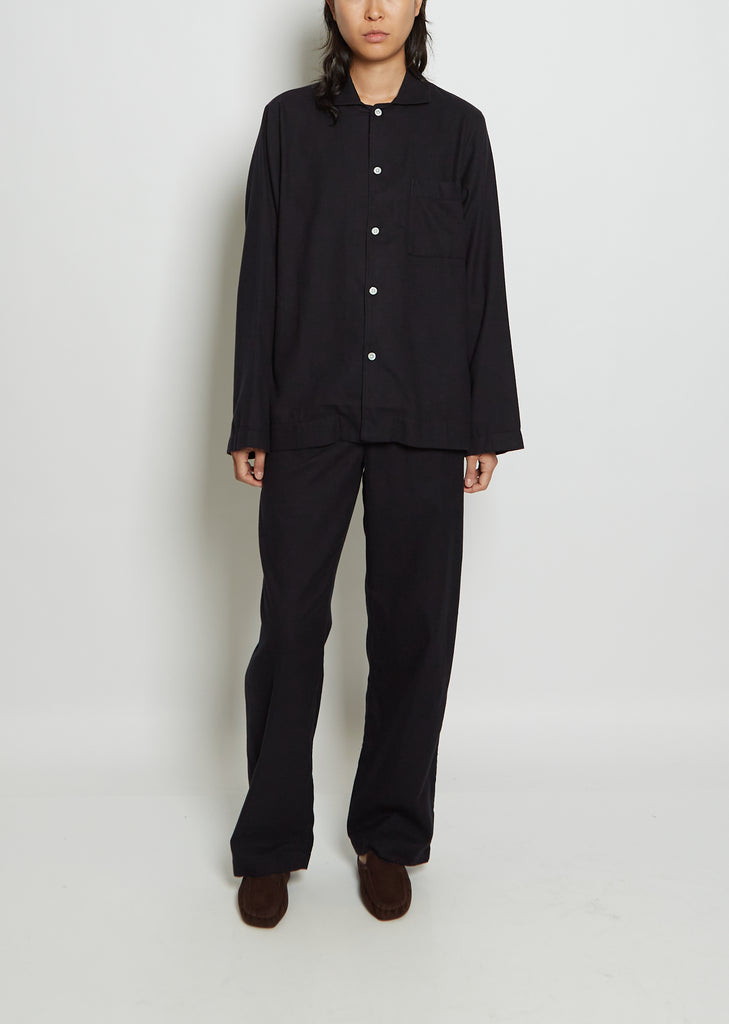 Unisex Flannel Pyjamas Shirt — Lucid Black