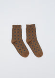 Flower Beads Socks — Brown