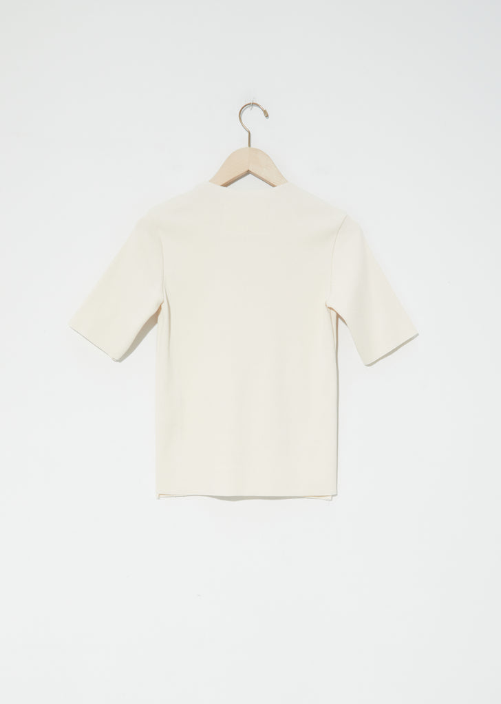 Fitted Rib Tee — Off White