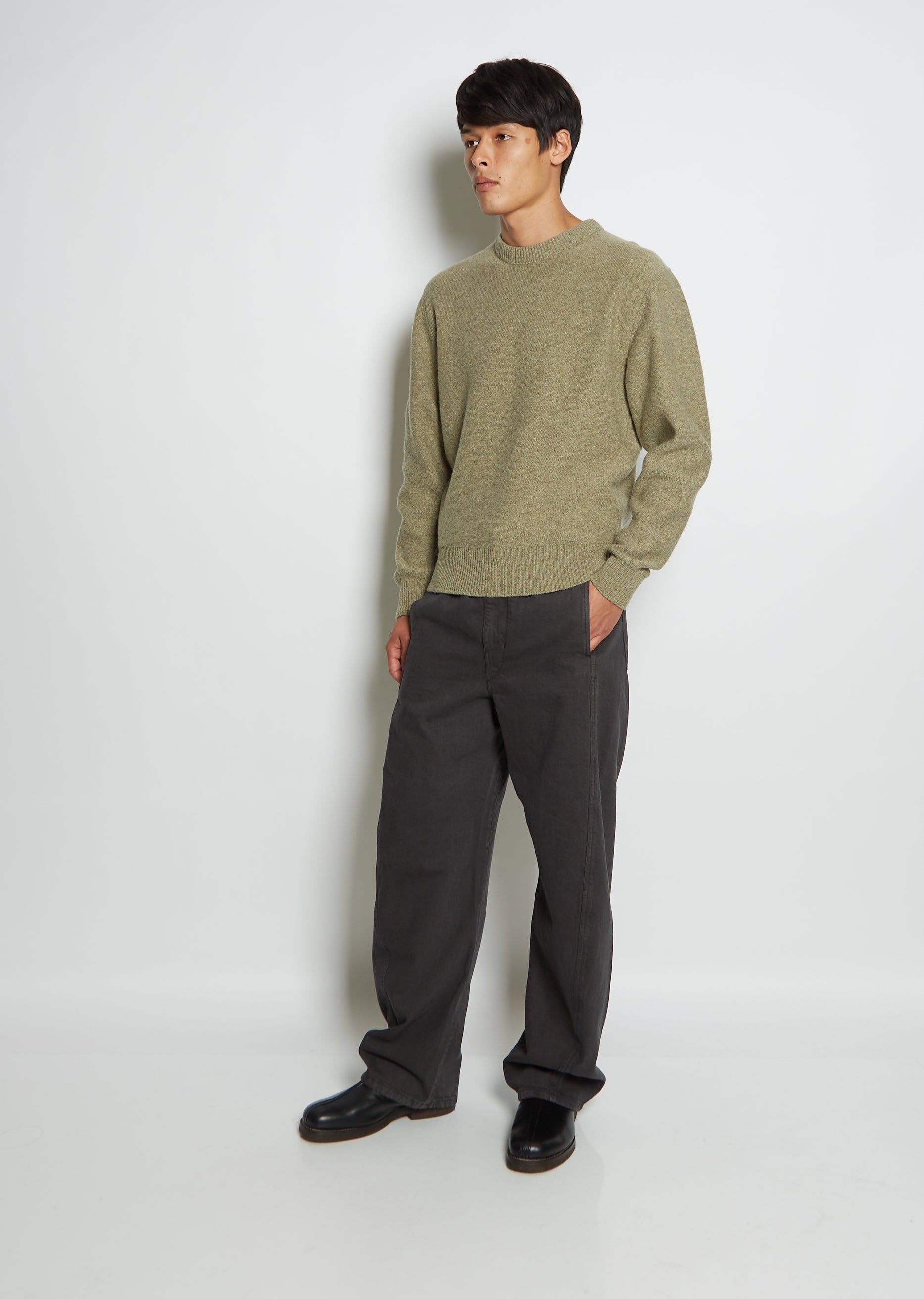 Men's Wool Crewneck Sweater — Meadow – La Garçonne