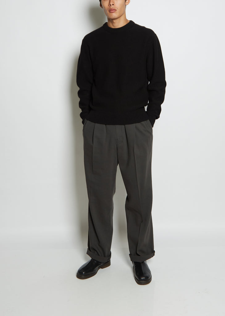 Men's Wool Crewneck Sweater — Black